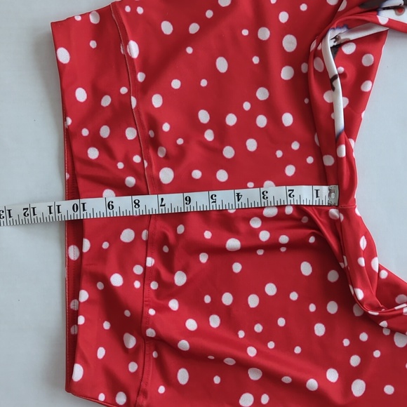 Christmas Polka Dot Reindeer Holiday Legging Pants XL Red White - Picture 10 of 12